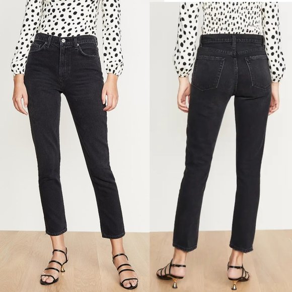 Reformation Denim - Reformation Black Monterey Wash Julia High Cigarette Jeans Size 28